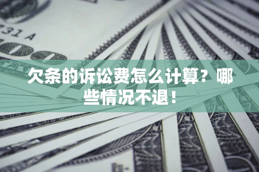武汉欠条的诉讼费怎么计算?哪些情况不退! 武汉欠条的诉讼费怎么计算?哪些情况不退!