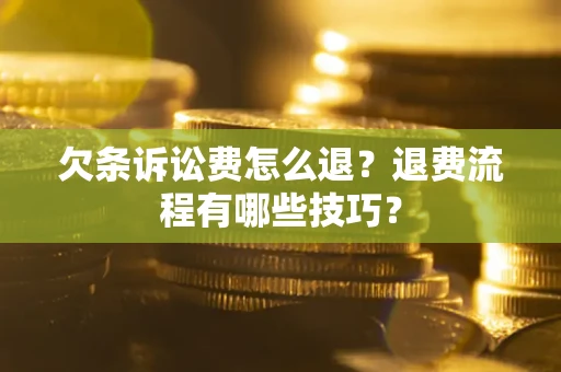 武汉欠条诉讼费怎么退？退费流程有哪些技巧？
