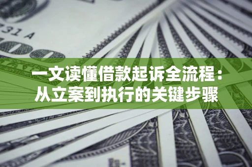 武汉一文读懂借款起诉全流程：从立案到执行的关键步骤